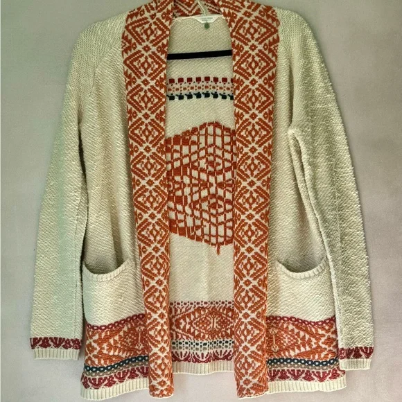 Lucky Brand Linen Cotton Embroidered Boho Deep Pocket Cardigan - Picture 10 of 11